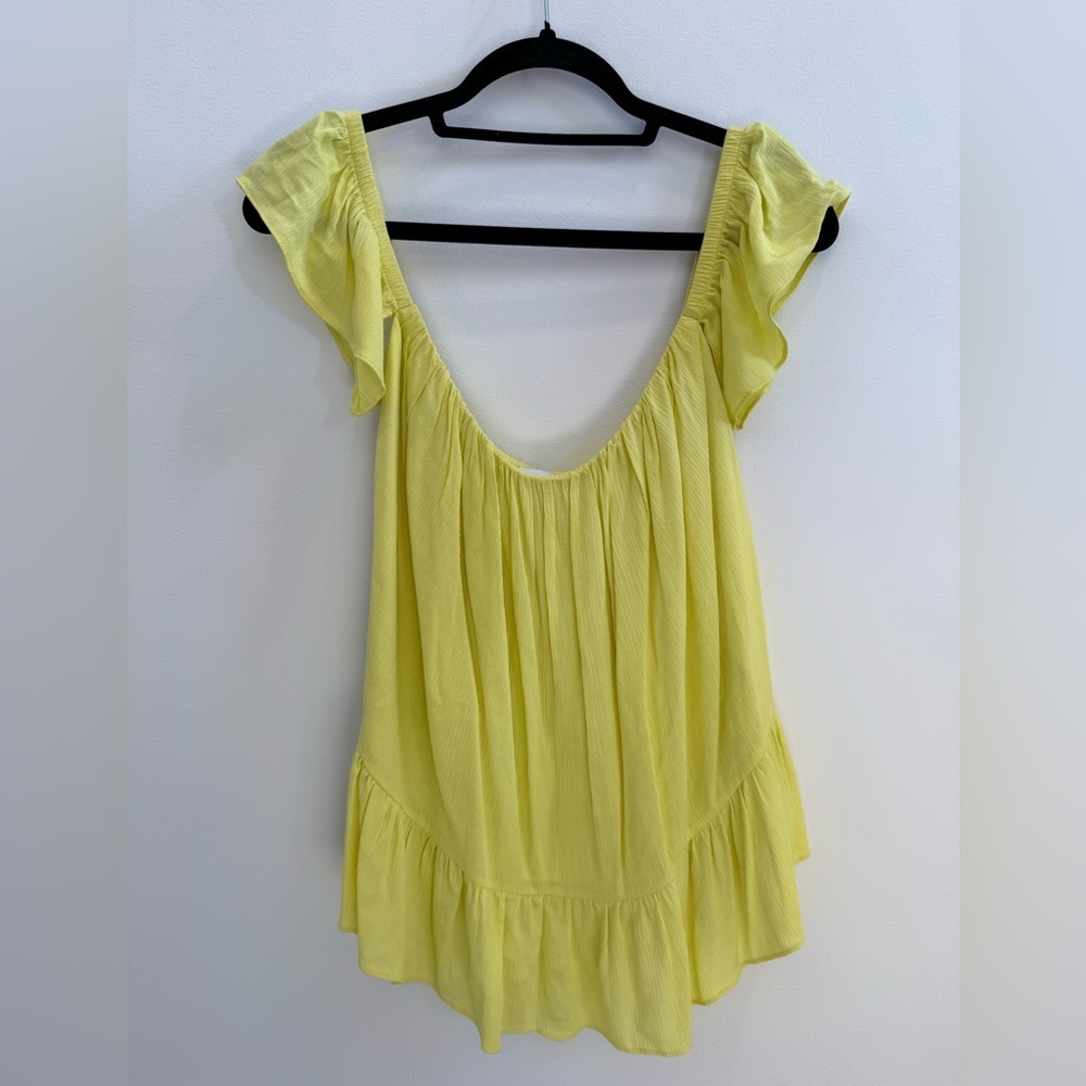 Misa Los Angeles Anais Off Shoulder Top Boho Festival Fairy Neon Size Medium
